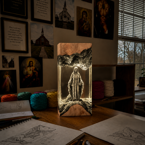Handcrafted ''The Blessed Mother'' Lamp™